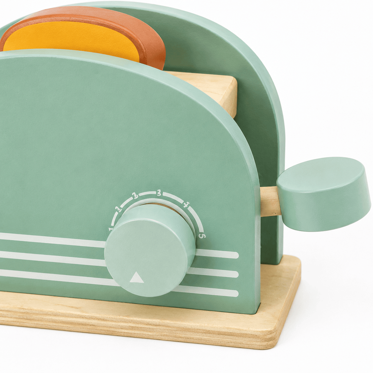 Wooden Play Toaster Breakfast Set for Toddlers - Montessori