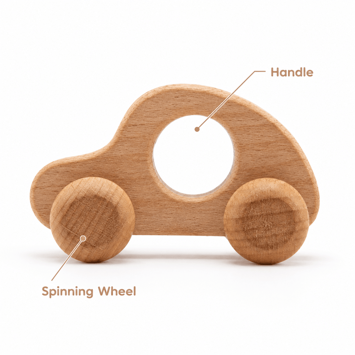 Wooden Push Car Toy for Babies - Montessori Grasping Activity Toy