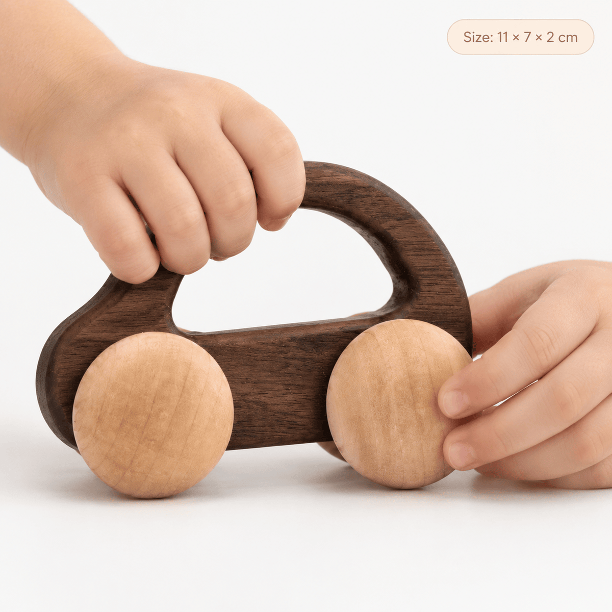 Wooden Push Car with Handle – Montessori Toy for Toddlers