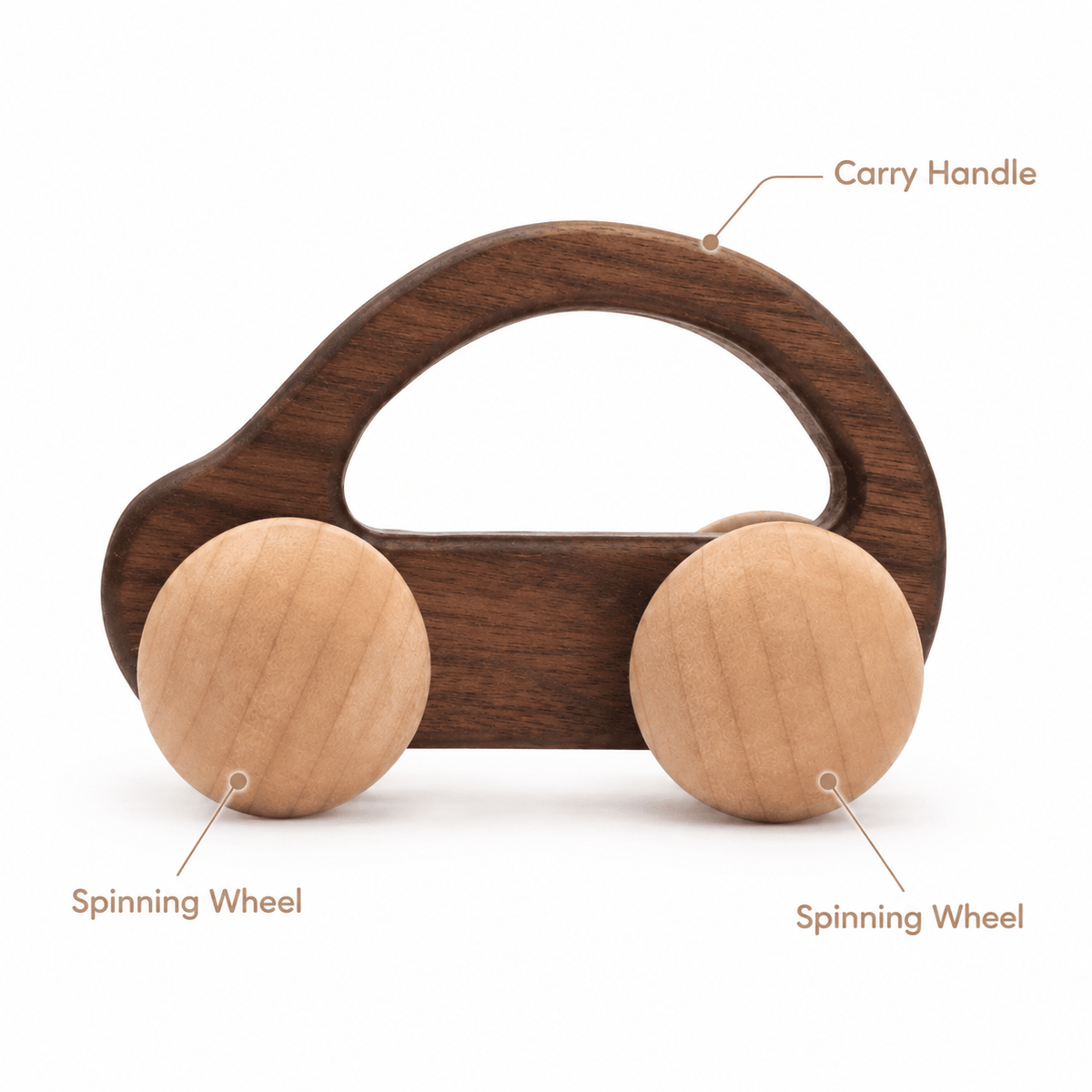 Wooden Push Car with Handle – Montessori Toy for Toddlers
