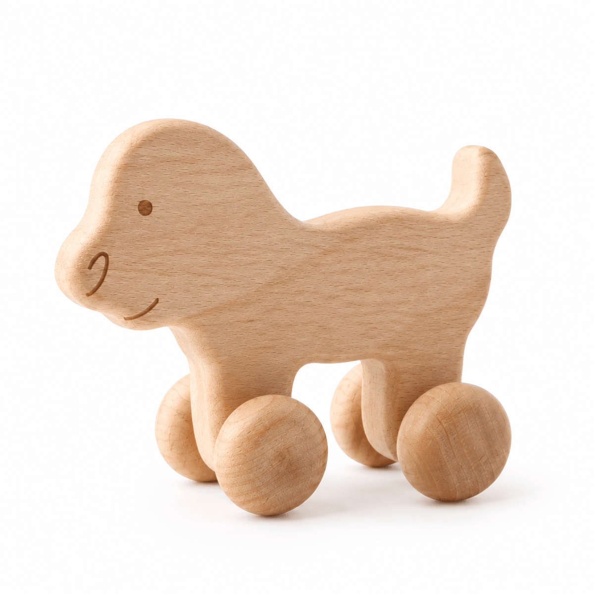Wooden Push Dog Toy on Wheels for Toddlers – Montessori