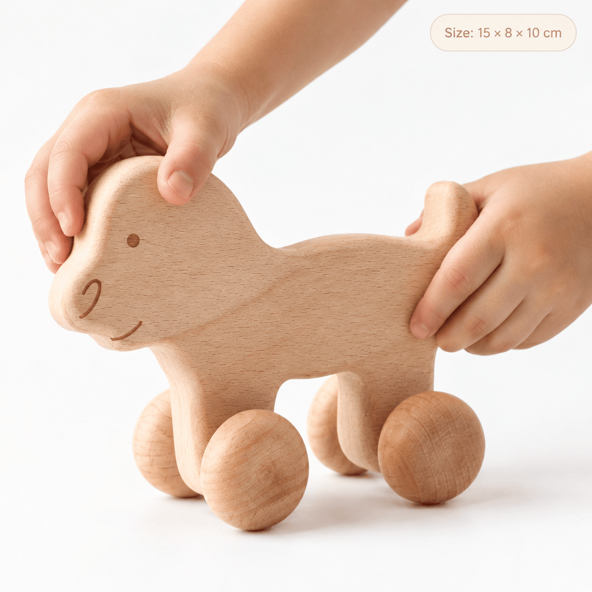 Wooden Push Dog Toy on Wheels for Toddlers – Montessori