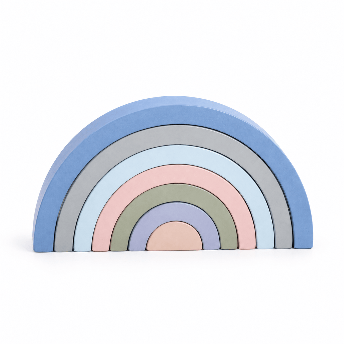 Wooden Rainbow Stacker Toy for Toddlers - Montessori Stacking