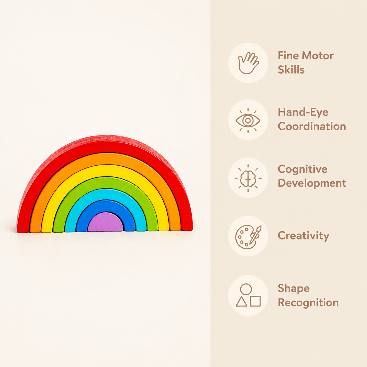 Wooden Rainbow Stacker Toy for Toddlers – Montessori Toy