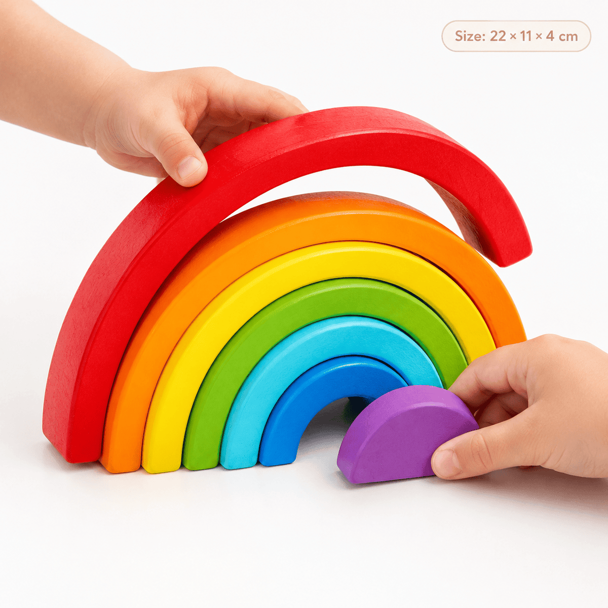 Wooden Rainbow Stacker Toy for Toddlers – Montessori Toy