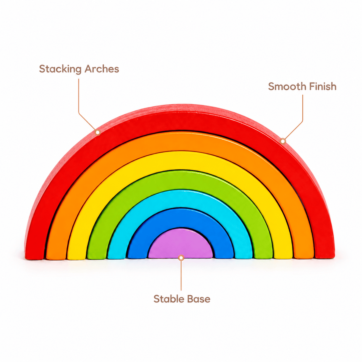 Wooden Rainbow Stacker Toy for Toddlers – Montessori Toy