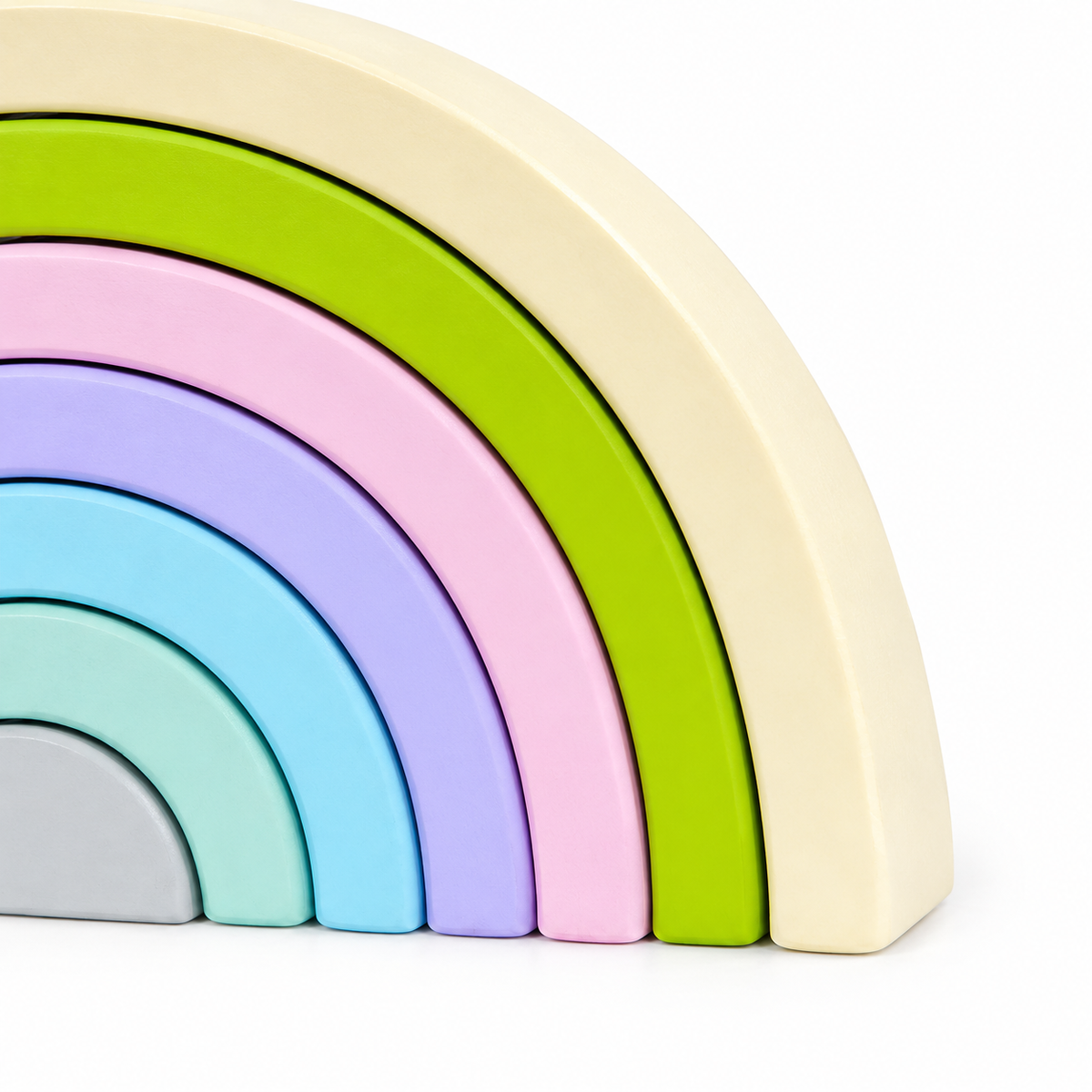 Wooden Rainbow Stacker Toy – Montessori Nesting Arches for Toddlers