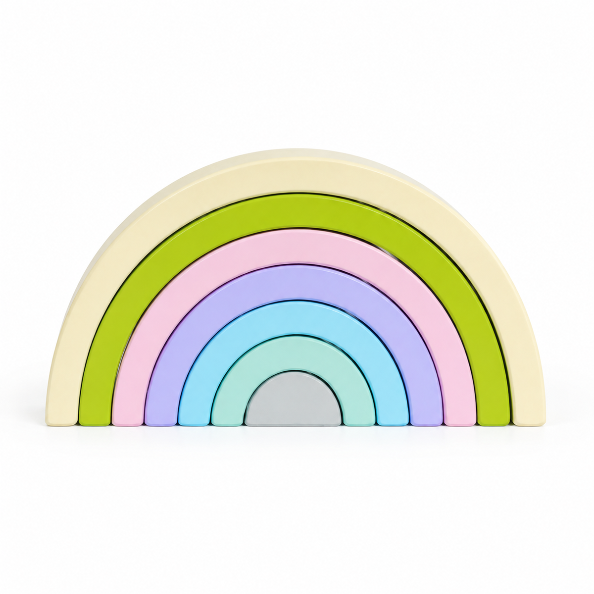 Wooden Rainbow Stacker Toy – Montessori Nesting Arches for Toddlers
