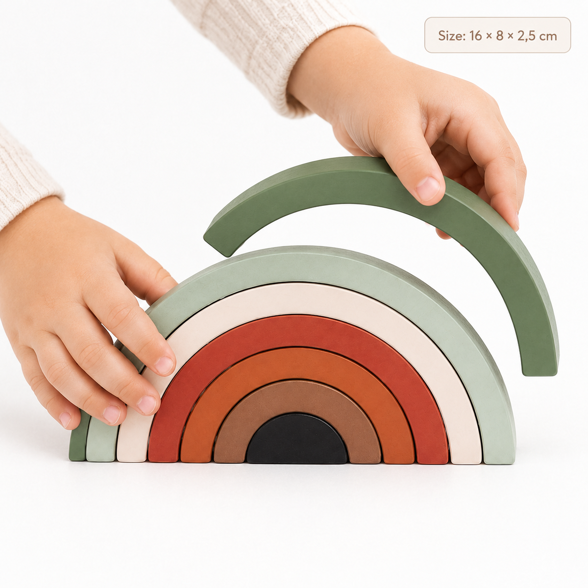 Wooden Rainbow Stacker Toy | Montessori Open-Ended Play for Toddlers