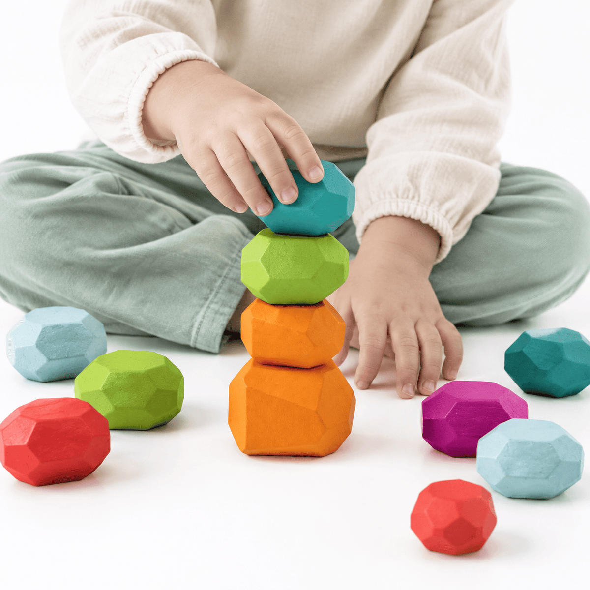 Wooden Stacking Stones – Montessori Balance Toy for Toddlers