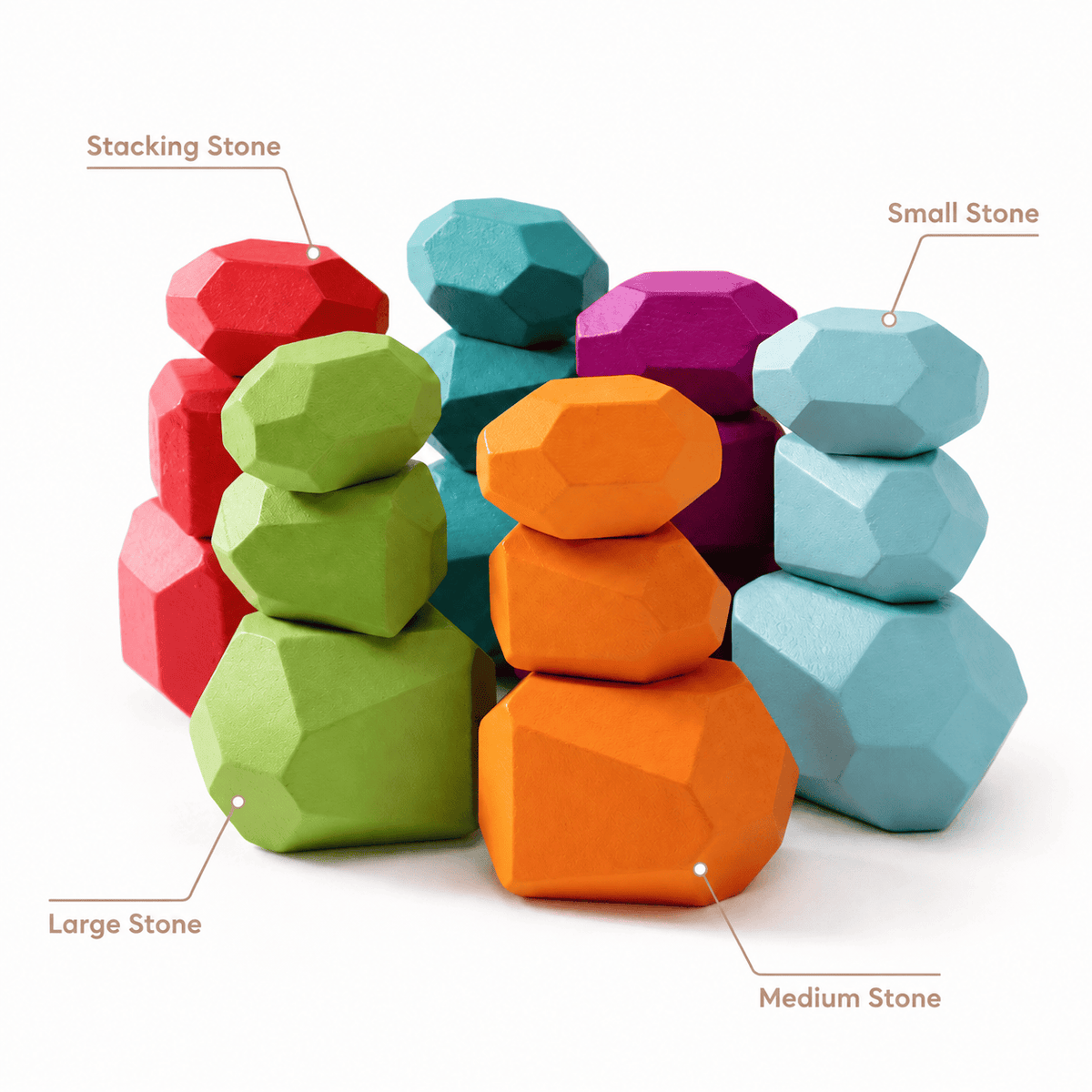 Wooden Stacking Stones – Montessori Balance Toy for Toddlers