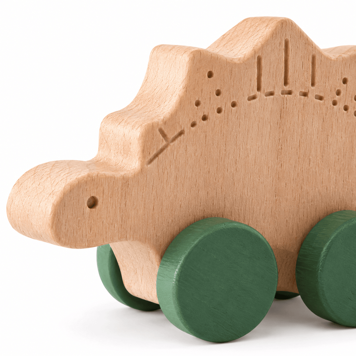 Wooden Stegosaurus Push Toy – Montessori Dinosaur Toy for Toddlers