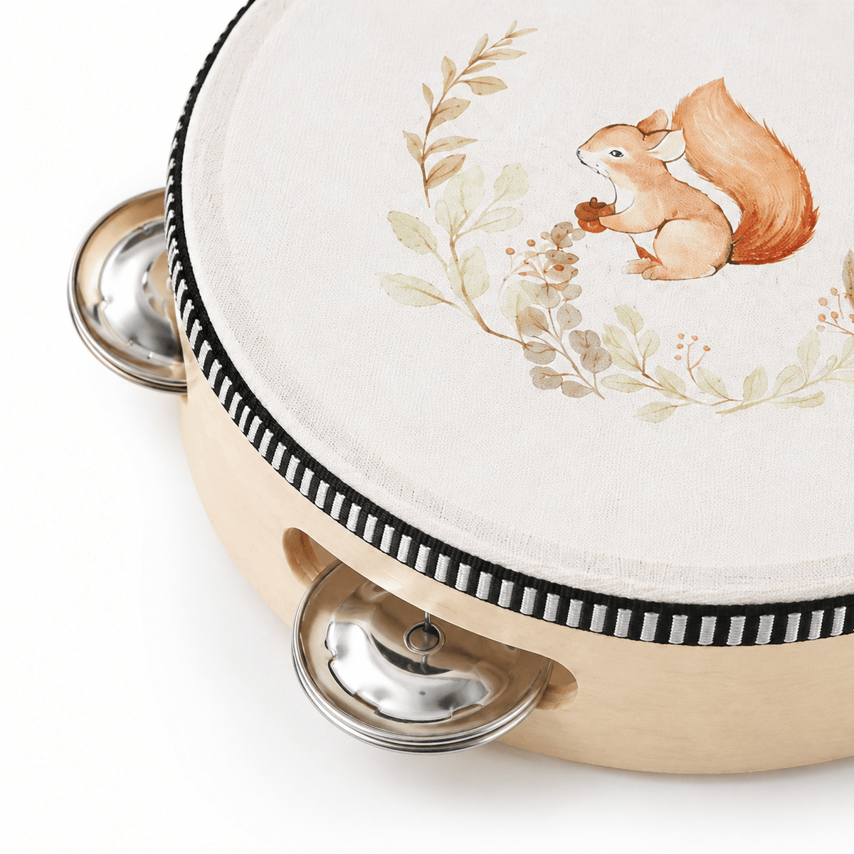 Wooden Tambourine with Drumsticks for Toddlers | Montessori Toy
