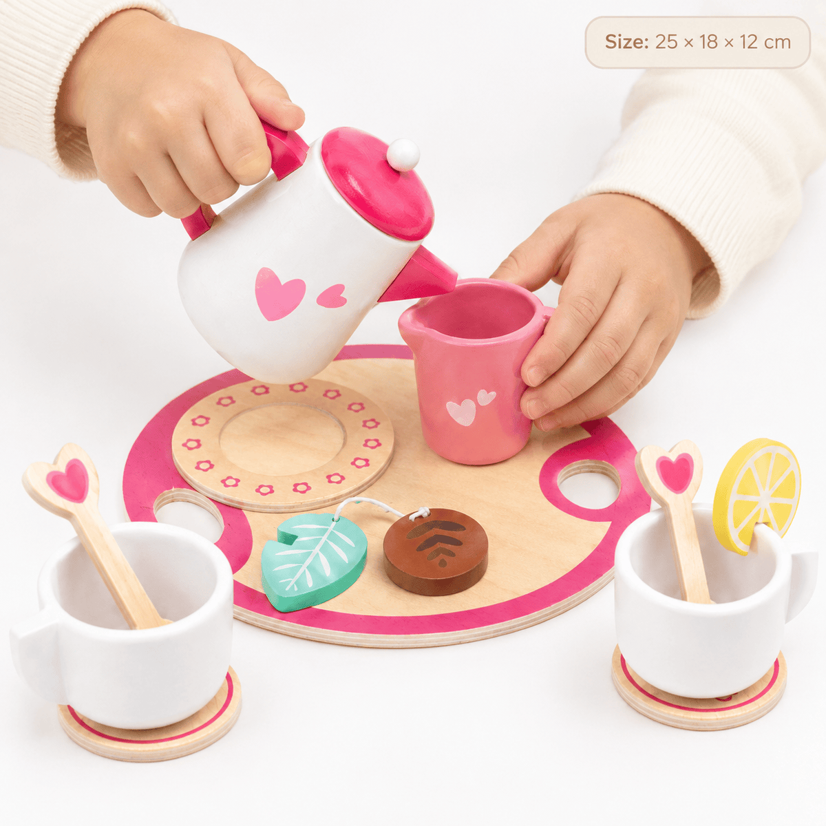 Wooden Tea Set for Kids – Montessori Role Play & Fine Motor Toy