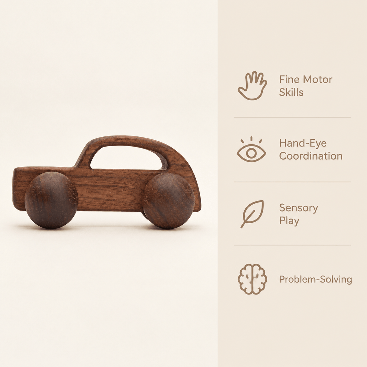 Wooden Toy Car for Toddlers | Montessori Push Car for Kids