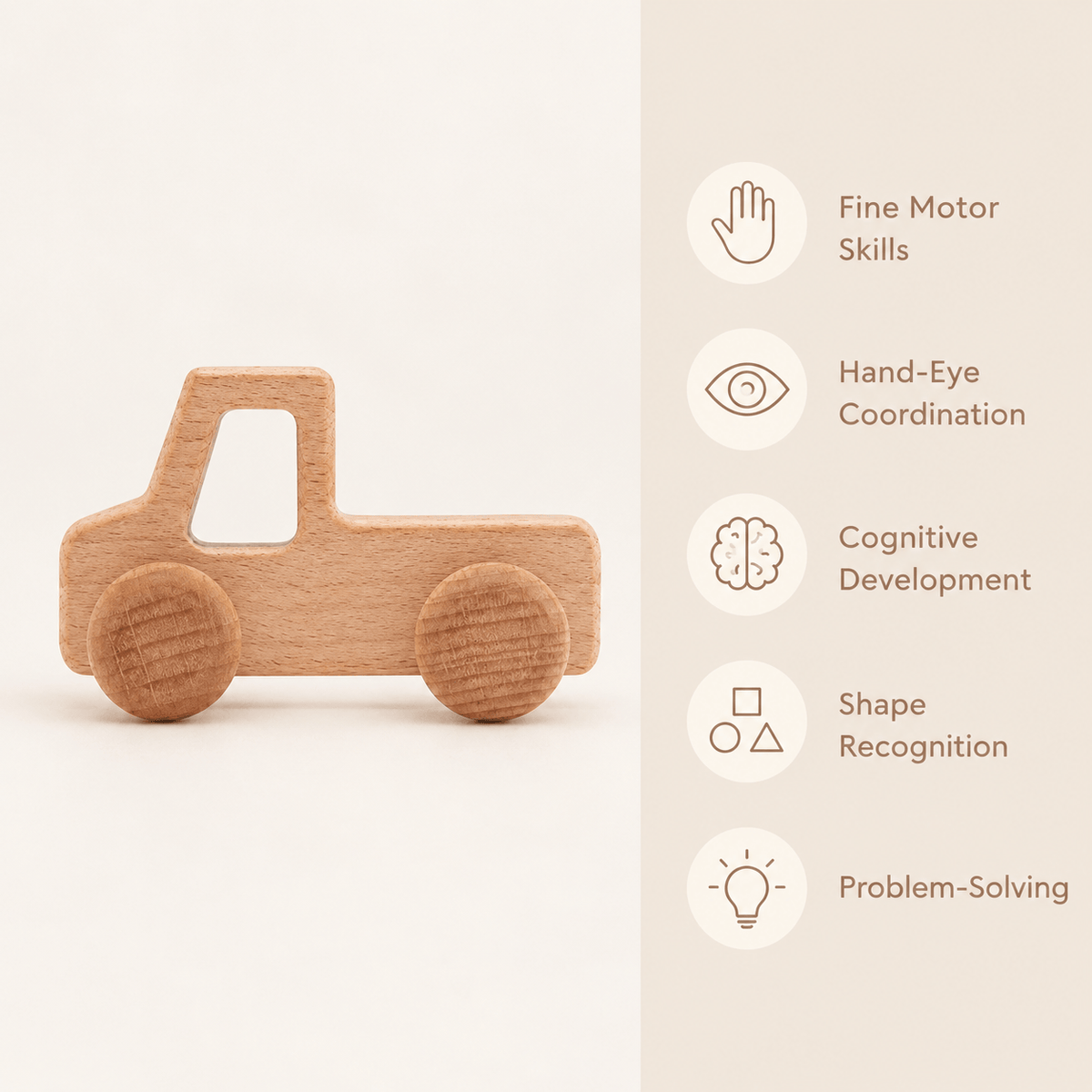 Wooden Toy Car for Toddlers – Montessori Push Vehicle for Kids