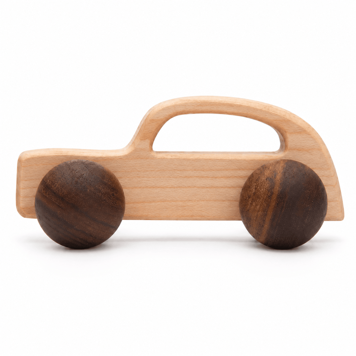 Wooden Toy Car with Handle for Toddlers | Montessori Push Toy