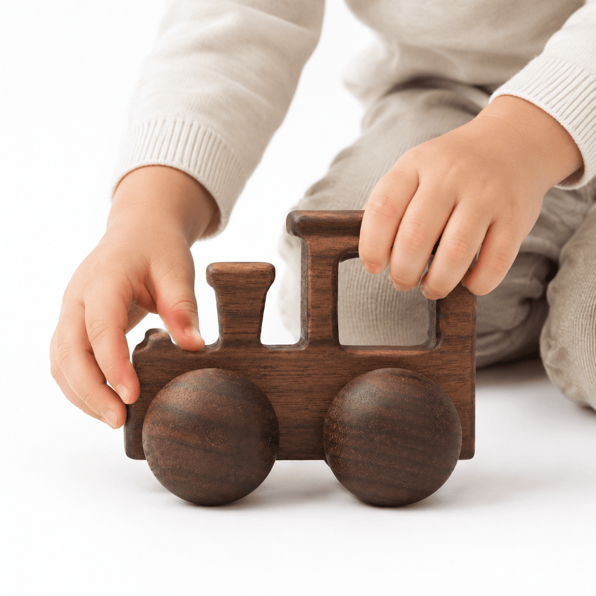 Wooden Toy Train for Toddlers – Montessori Push Toy for Kids