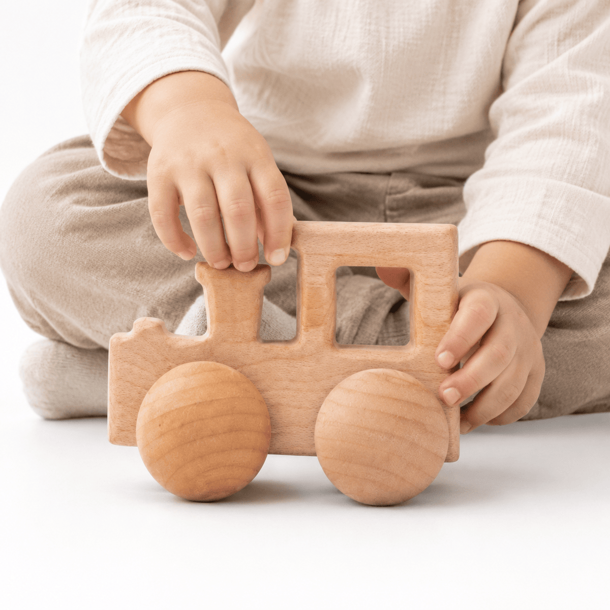 Wooden Train Toy for Toddlers | Montessori Push Toy for Babies