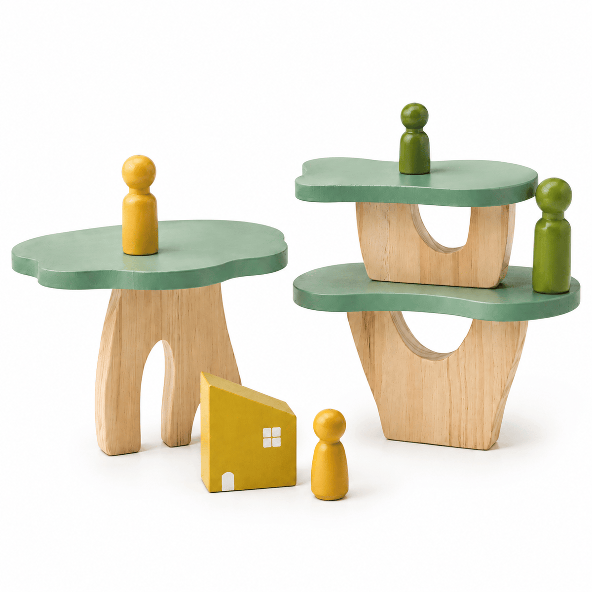 Wooden Tree House Playset for Toddlers – Montessori Open Play Set