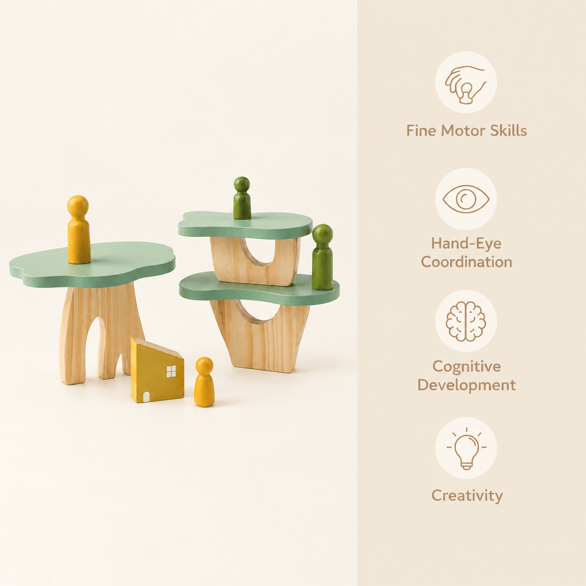 Wooden Tree House Playset for Toddlers – Montessori Open Play Set