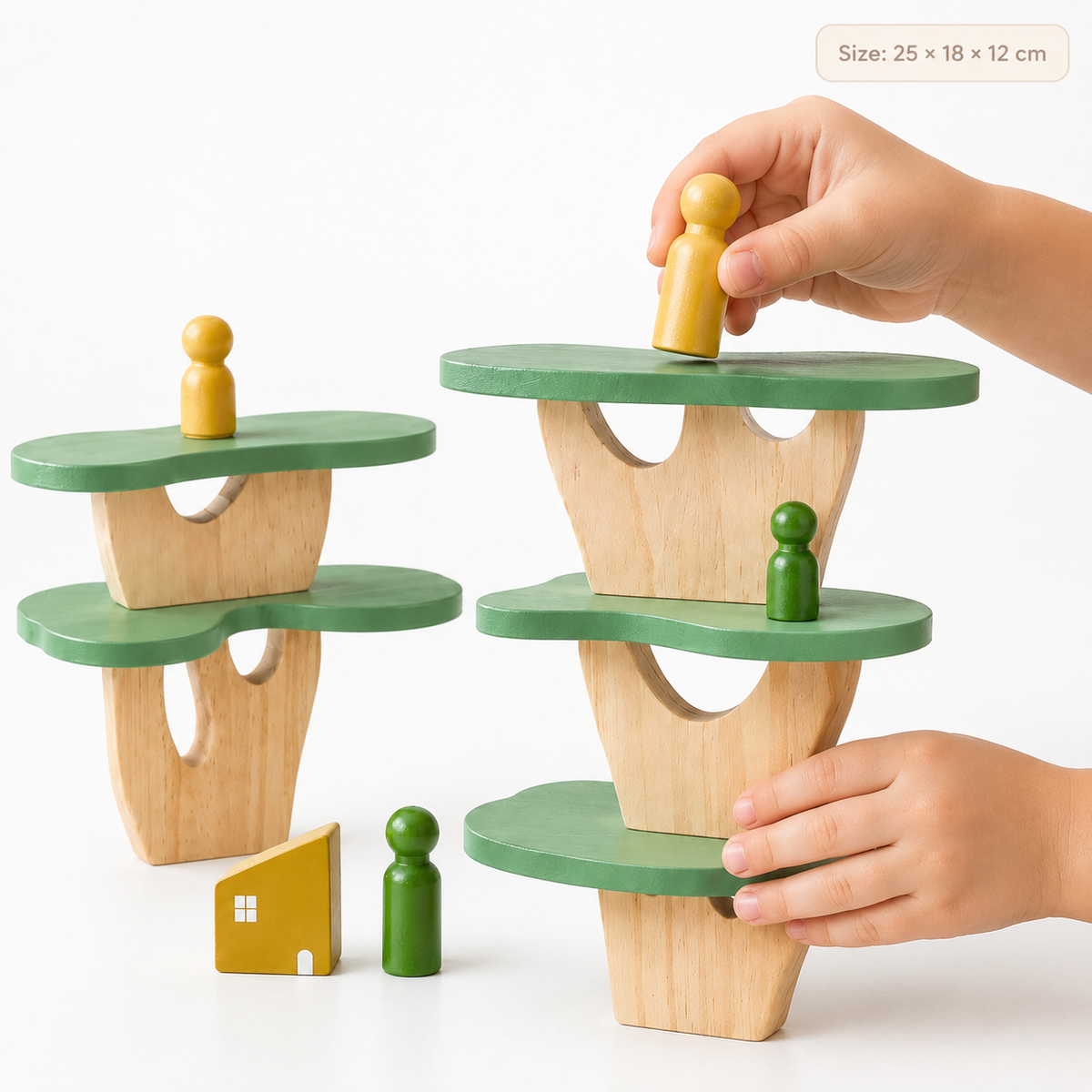 Wooden Tree House Toy – Montessori Stacking Play Set for Kids