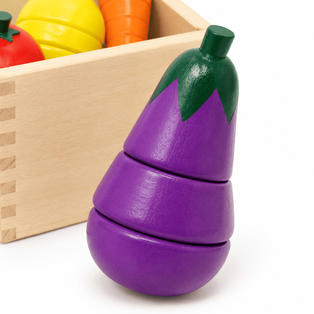 Wooden Vegetable Cutting Toy Set for Kids | Montessori Kitchen Play