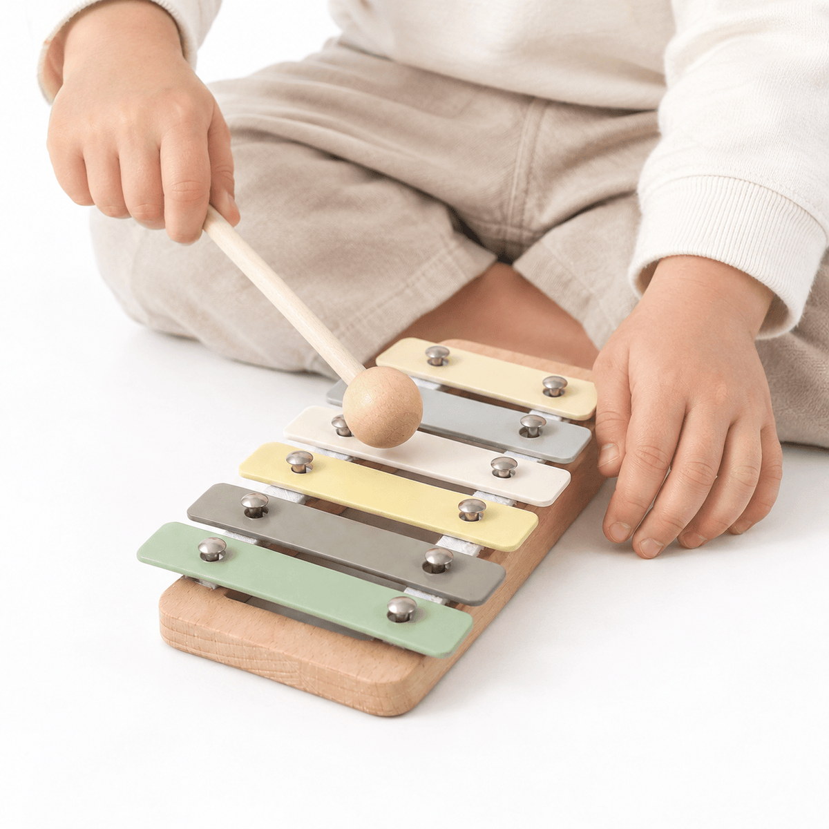 Wooden Xylophone and Drum Set for Toddlers | Musical Montessori Toy