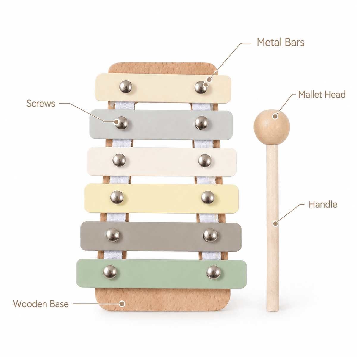 Wooden Xylophone and Drum Set for Toddlers | Musical Montessori Toy
