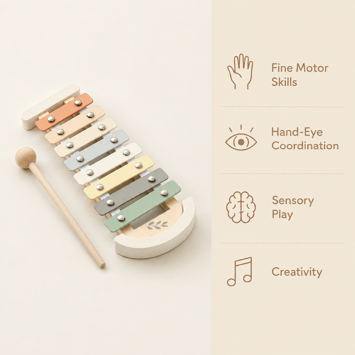 Wooden Xylophone for Toddlers - Montessori Musical Learning Toy